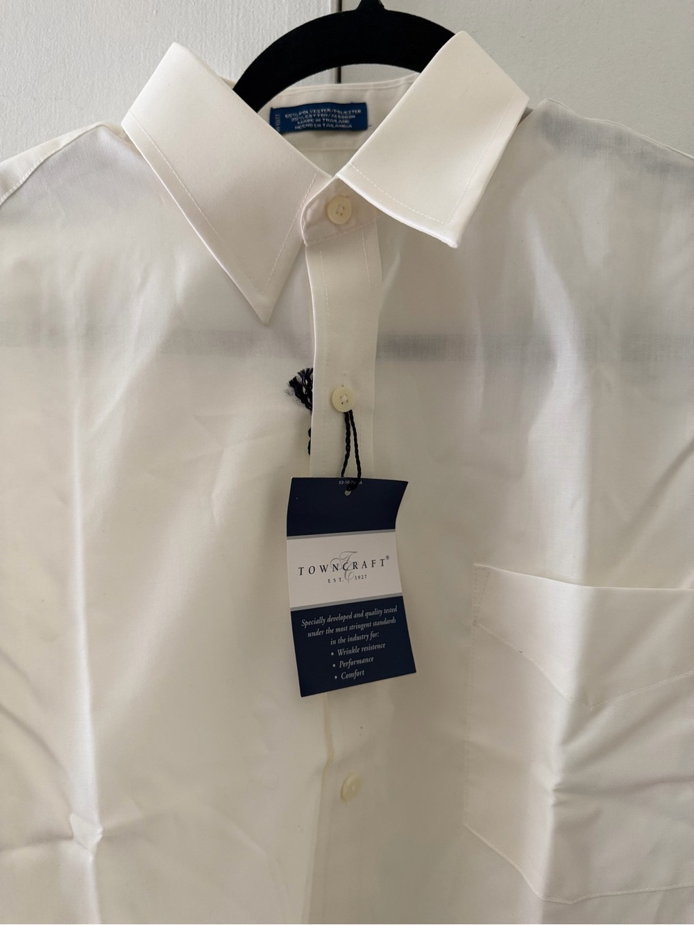 Towncraft Men's Ivory Long-Sleeve Dress Shirt with Pocket - Picture 6 of 8